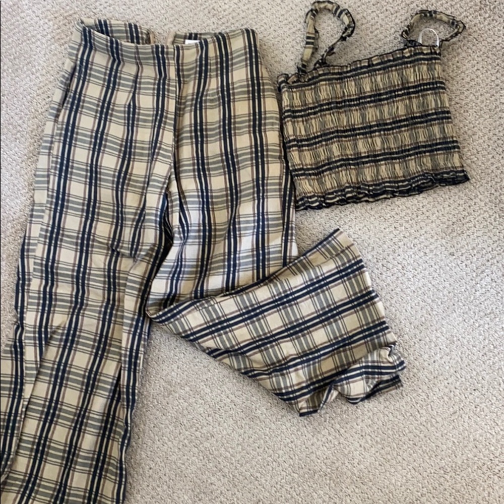 Plaid matching set